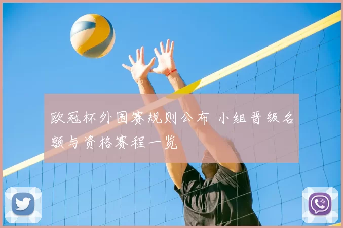 欧冠杯外围赛规则公布 小组晋级名额与资格赛程一览